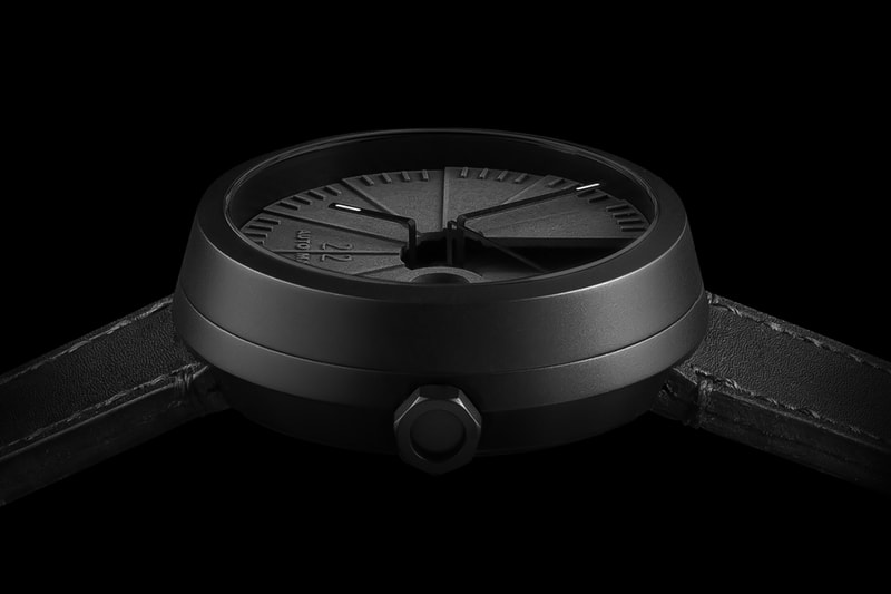 22 Design Studio 4D Concrete Automatic Watch close up of face