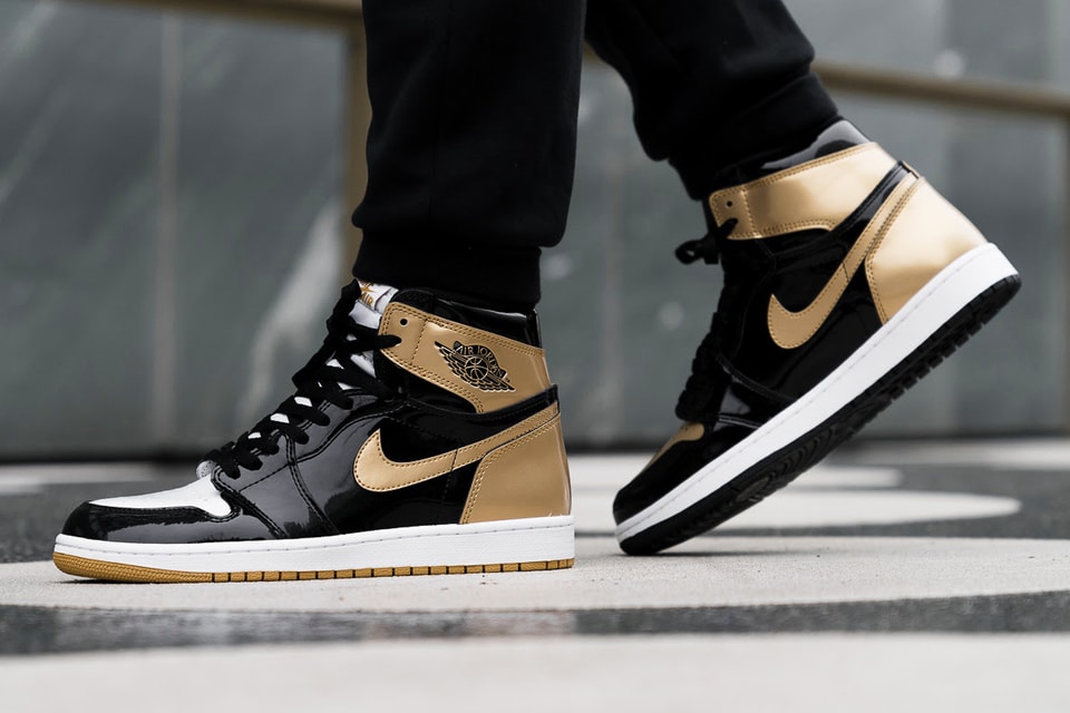 Air Jordan 1 Top 3 Black Gold On Feet Shots Hypebeast Air Jordan 1 Top 3 Black Gold On Feet Shots Hypebeast