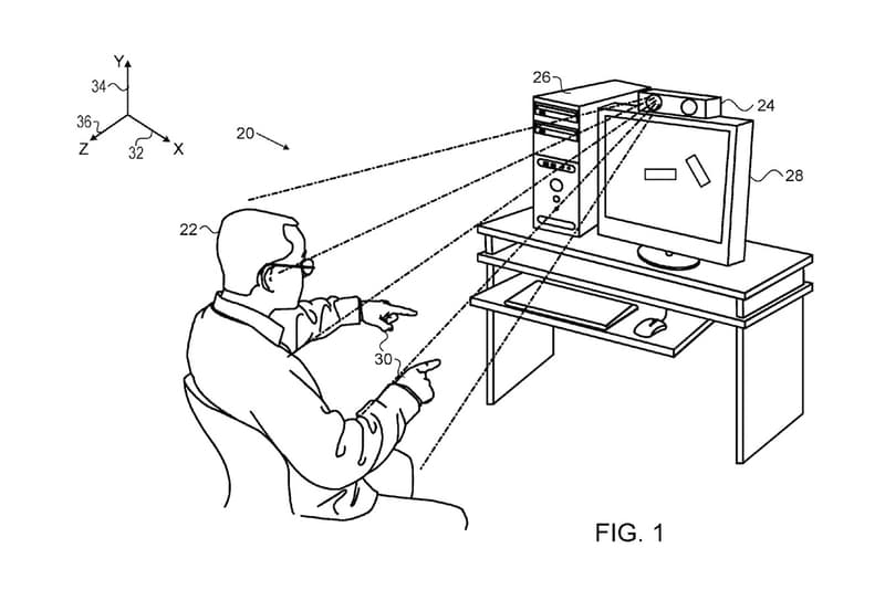 Apple PrimeSense Mac Hand Gesture Patent 2017 November 28 Interact Computer CPU Desktop