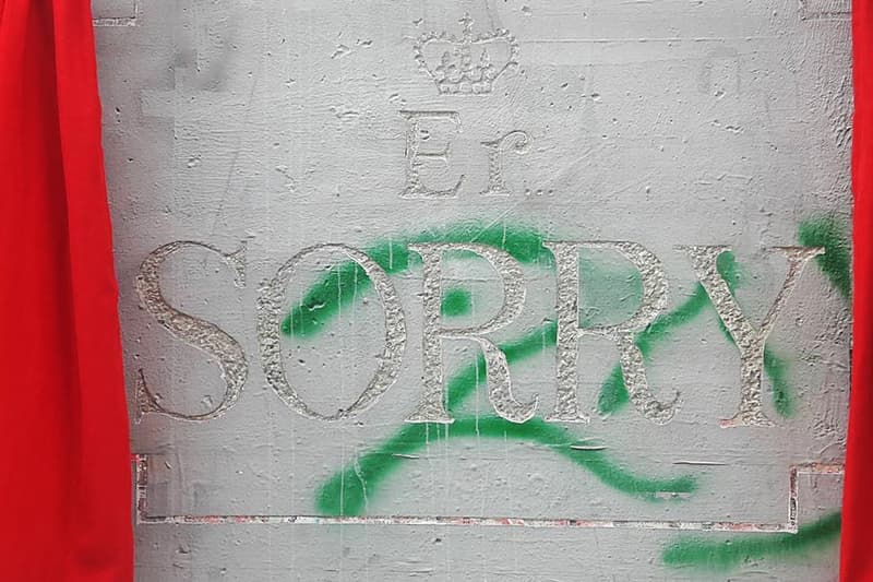 Banksy Apology Party Balfour Declaration Queens Elizabeth II The Walled Off Hotel Bethlehem Palestine Art Artwork