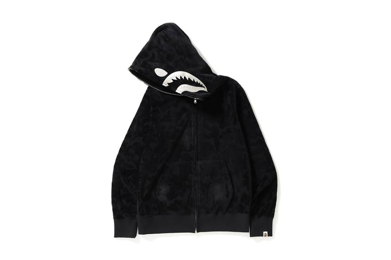 BAPE ABC Velour Shark Full Zip Hoodie Mr BATHING APE Jacket Navy Black 2017 November 4 Release Date Info