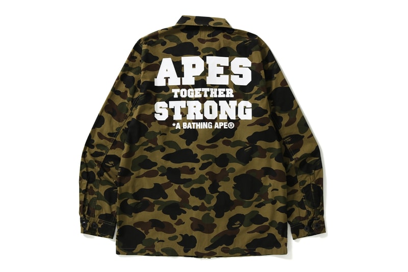 BAPE Apes Together Strong Capsule Collection Facemask Sweatshirt Check Shirt Camo Jacket