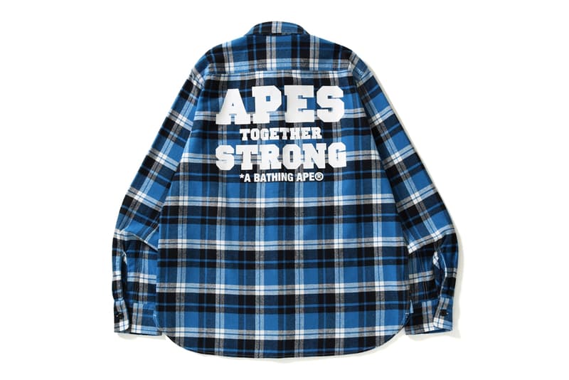 BAPE Apes Together Strong Capsule Collection Facemask Sweatshirt Check Shirt Camo Jacket