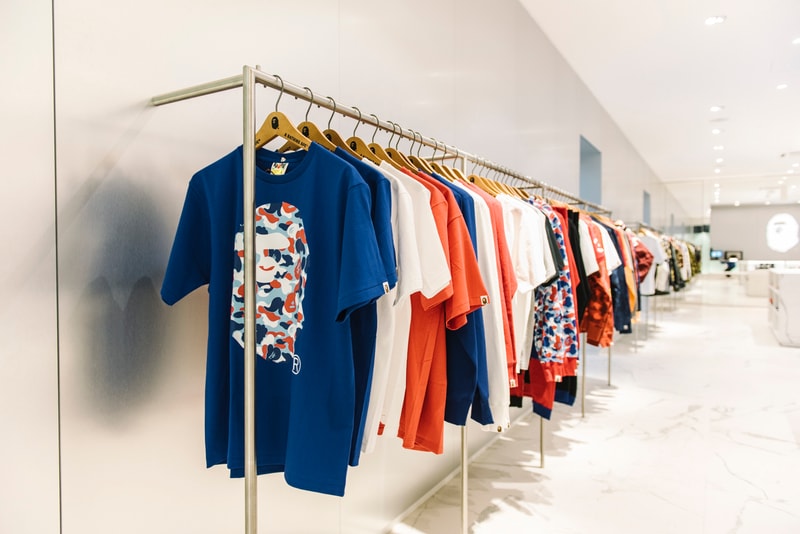 Exclusive Look Inside BAPE Paris Store Opening France Ape Camouflage French Flag