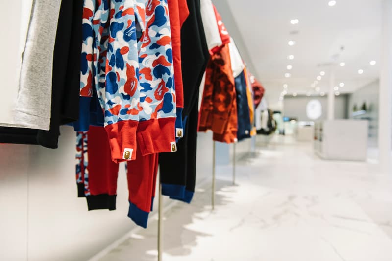 Exclusive Look Inside BAPE Paris Store Opening France Ape Camouflage French Flag