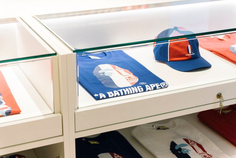 Exclusive Look Inside BAPE Paris Store Opening France Ape Camouflage French Flag