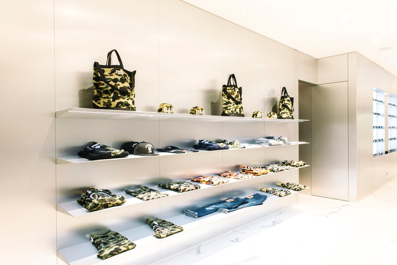 Exclusive Look Inside BAPE Paris Store Opening France Ape Camouflage French Flag