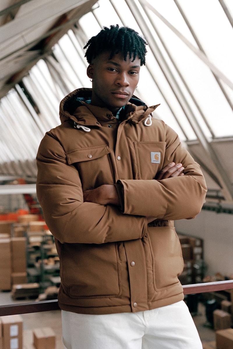 Carhartt WIP 2017 Fall/Winter 2017 Collection Lookbook Outerwear pants camo knit cap branding logo beanie wool fur sukajan souvenir jacket