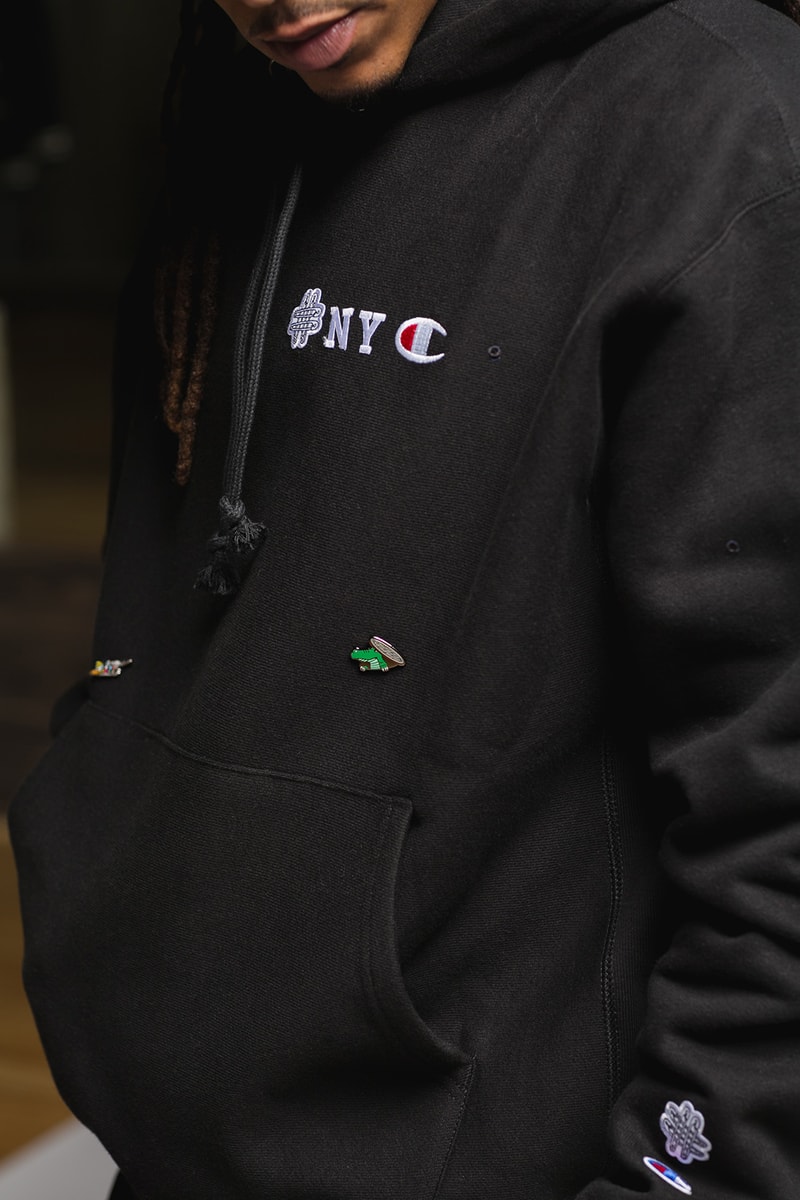 Champion Pintrill Pins Foot Locker Exclusive Times Square NYC New York Grommets Pop-up