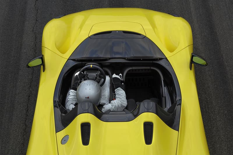 Dallara Stradale Road Car Unveiled Roadster yellow convertible sportscar sports race racecar Italian italy carbon-fiber no doors doorless