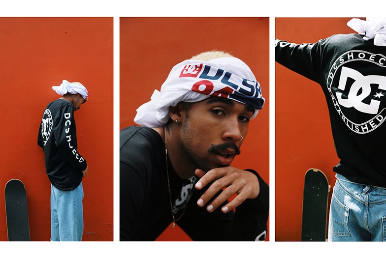 DC Shoes Heritage Editorial Lookbook Shoot Track Pants Cargo Trousers Skateboarders DC Skate Team 1990 90s retro Acclaim Magazine Kalis Astor