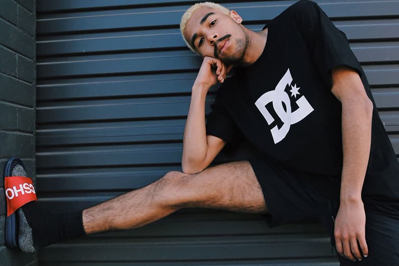 DC Shoes Heritage Editorial Lookbook Shoot Track Pants Cargo Trousers Skateboarders DC Skate Team 1990 90s retro Acclaim Magazine Kalis Astor