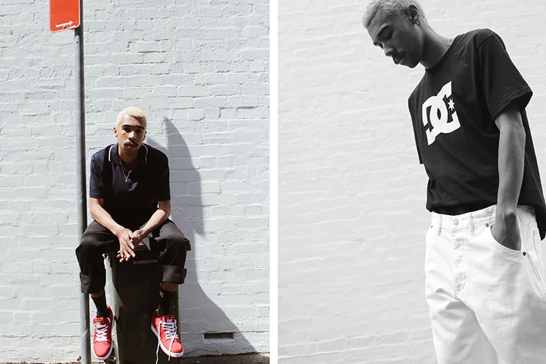 DC Shoes Heritage Editorial Lookbook Shoot Track Pants Cargo Trousers Skateboarders DC Skate Team 1990 90s retro Acclaim Magazine Kalis Astor