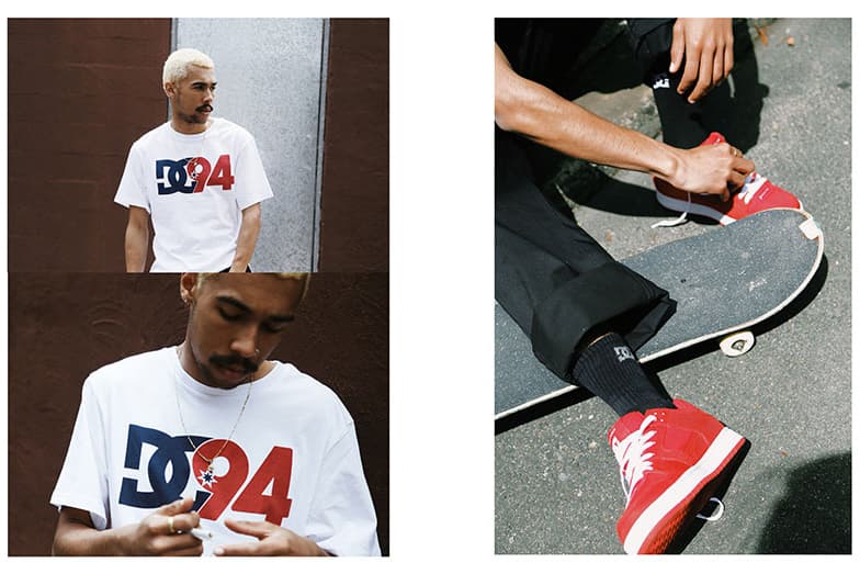 DC Shoes Heritage Editorial Lookbook Shoot Track Pants Cargo Trousers Skateboarders DC Skate Team 1990 90s retro Acclaim Magazine Kalis Astor