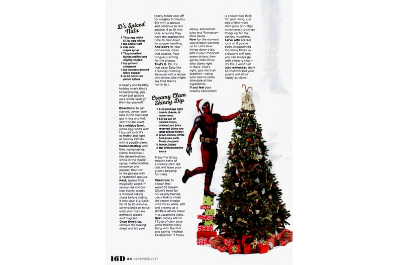 Deadpool 2 Good Housekeeping Cover Thanksgiving Christmas Holidays Ryan Reynolds Wade Wilson