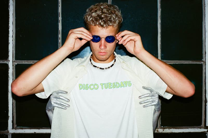 DISCO TUESDAYS 2017 Fall Winter Collection Lookbook SURF IS DEAD November December Release Date Info graphic Pink yellow hoodie short long sleeve t-shirt