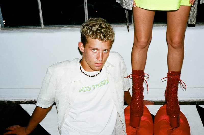 DISCO TUESDAYS 2017 Fall Winter Collection Lookbook SURF IS DEAD November December Release Date Info graphic Pink yellow hoodie short long sleeve t-shirt