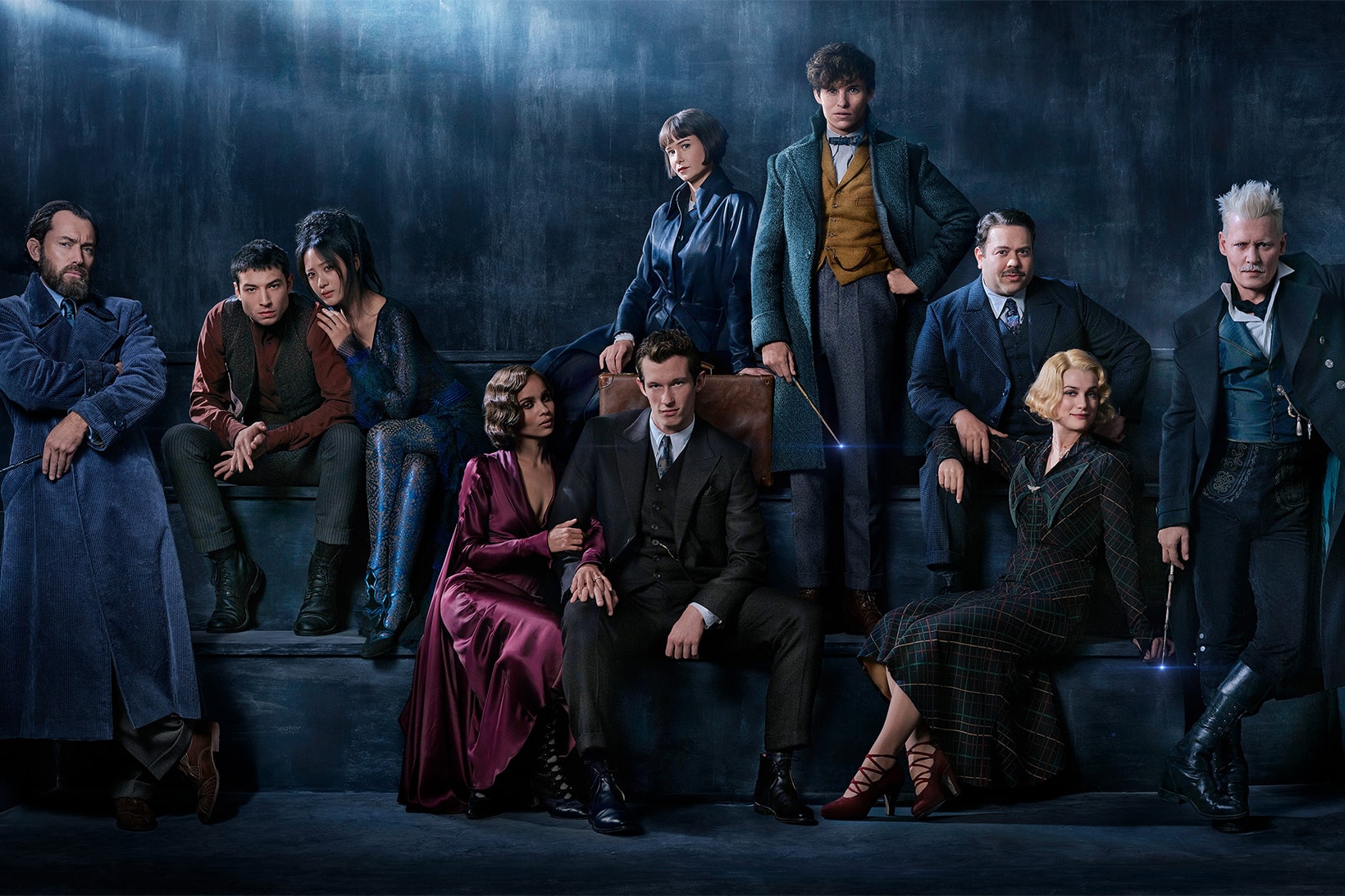 Fantastic Beasts The Crimes of Grindelwald Sequel Dumbledore Jude Law Johnny Depp Cast Photo