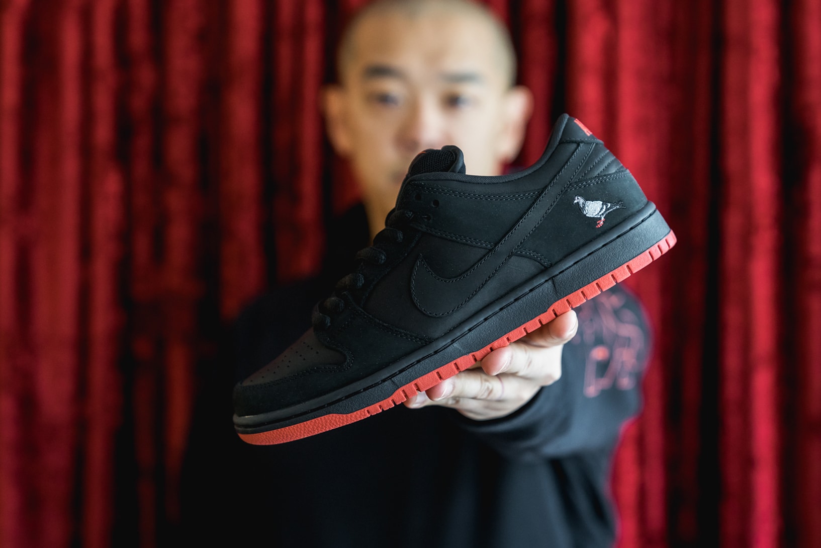 Jeff Staple Nike Dunk SB Low Black Pigeon Staple Design Reed Space Pop Up Extra Butter NYPD 2005 Riot Laser Etching LES Lower East Side Sneakers Release Info Date Drops November 7 11 SNRKS App