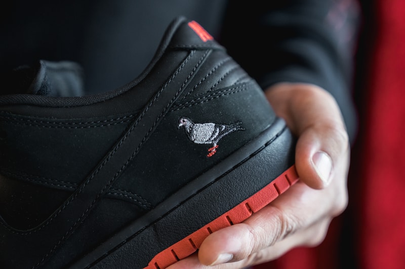 Jeff Staple Nike Dunk SB Low Black Pigeon Staple Design Reed Space Pop Up Extra Butter NYPD 2005 Riot Laser Etching LES Lower East Side Sneakers Release Info Date Drops November 7 11 SNRKS App