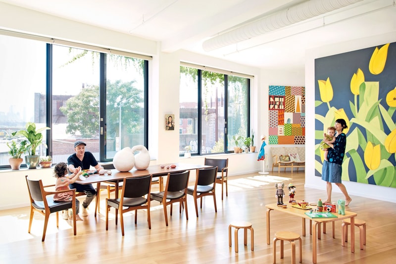 KAWS Brooklyn Home House Architectural Digest Cover Story takashi murakami paintings studio magazine wall sculptures bff chairs