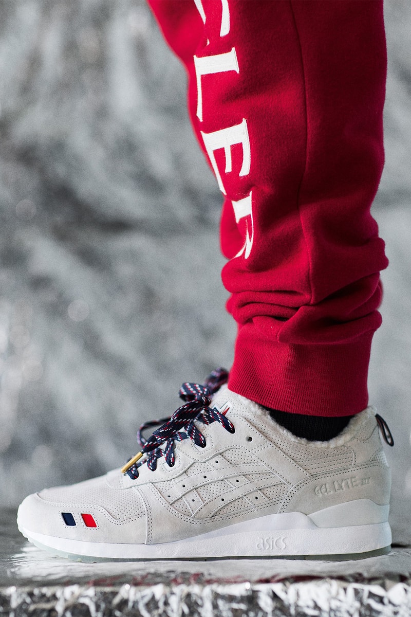 KITH Moncler Collaboration Lookbook Collection ASICS GEL Lyte III Red White Blue 2017 December 2 9 Release Date Info Delivery 1 2 Sneakers Shoes Footwear