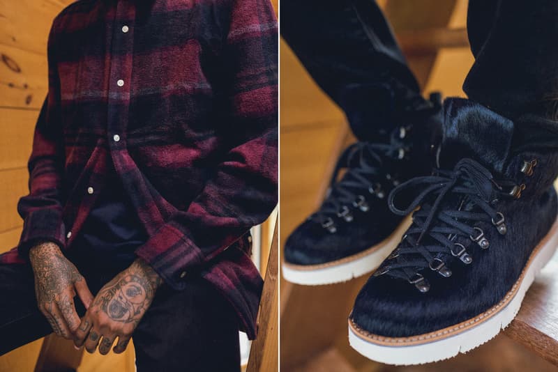KITH Winter 2017 Lookbook Ronnie Fieg fashion streetwear jacket outerwear coat hoodie camouflage flannel jeans denim Fracap boots hiking