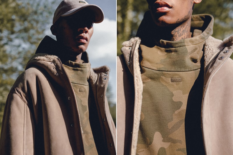 KITH Winter 2017 Lookbook Ronnie Fieg fashion streetwear jacket outerwear coat hoodie camouflage flannel jeans denim Fracap boots hiking