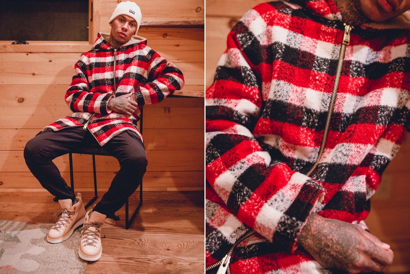 KITH Winter 2017 Lookbook Ronnie Fieg fashion streetwear jacket outerwear coat hoodie camouflage flannel jeans denim Fracap boots hiking