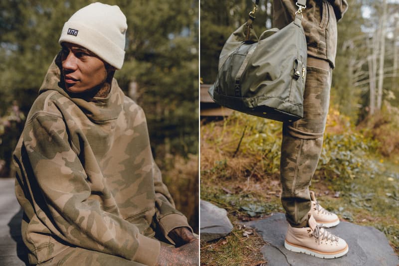 KITH Winter 2017 Lookbook Ronnie Fieg fashion streetwear jacket outerwear coat hoodie camouflage flannel jeans denim Fracap boots hiking