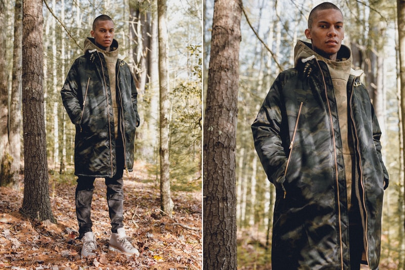 KITH Winter 2017 Lookbook Ronnie Fieg fashion streetwear jacket outerwear coat hoodie camouflage flannel jeans denim Fracap boots hiking