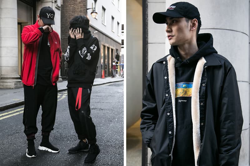 London Street Style Fall/Winter 2017 Autumn/Winter Balenciaga Supreme Off-White YSL Yeezy Louis Vuitton comme des garçons