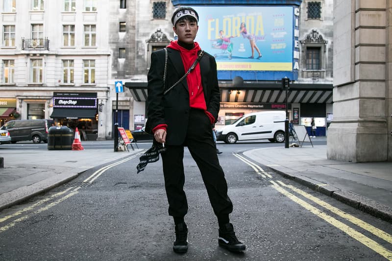 London Street Style Fall/Winter 2017 Autumn/Winter Balenciaga Supreme Off-White YSL Yeezy Louis Vuitton comme des garçons