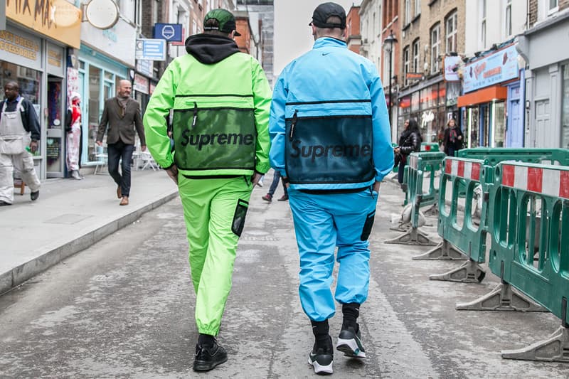 London Street Style Fall/Winter 2017 Autumn/Winter Balenciaga Supreme Off-White YSL Yeezy Louis Vuitton comme des garçons