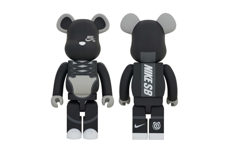 Medicom Toy Nike SB Dunk Low Elite Bearbrick be@rbrick Hoodie T Shirt Cap Hat Black White 2017 November 24 Release Date Info Drop Collaboration Hat Cap Hoodie T-shirt Figure 100% 400% Japan NIKE KICKS LOUNGE OMOTESANDO denim jeans release info date