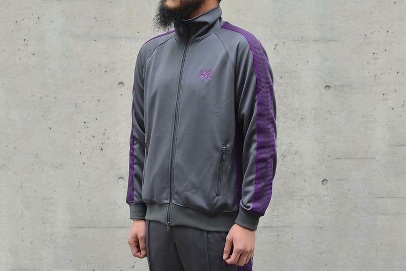 black and purple tracksuit