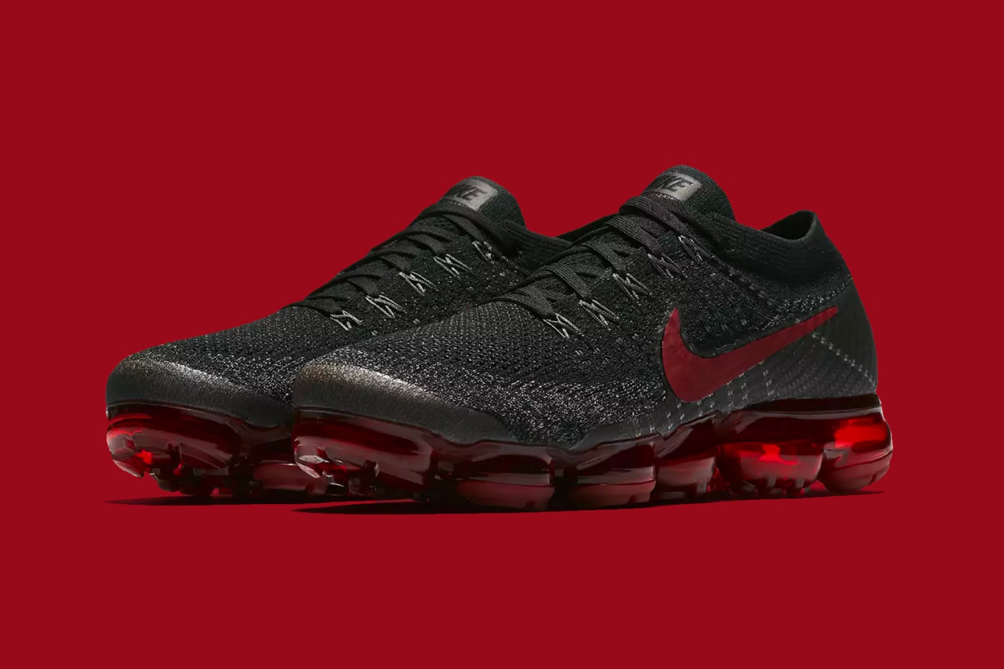 Nike Air VaporMax Flyknit Bred Black and Red
