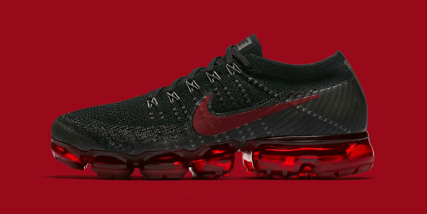 red and black flyknit vapormax