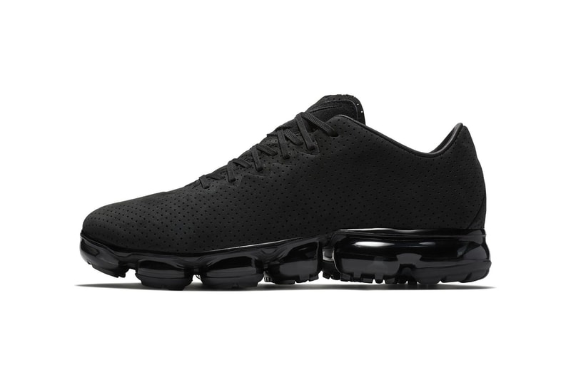Nike Air Vapormax Leather suede perforation nubuck swoosh Triple Black 2017 2018 Release Date Info Sneakers Shoes Footwear bubble