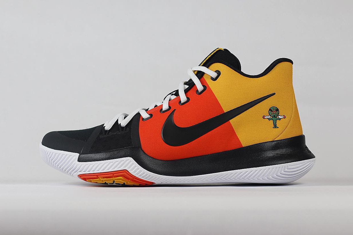 Kyrie Irving Nike Kyrie 3 Raygun PE Footwear Black Orange Yellow Roswell Rayguns Vince Carter Player Exclusive Nike SB Dunk Low