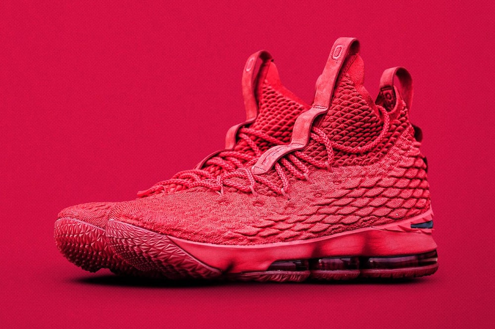 Nike LeBron 15 Ohio State Exclusive 2017 November Shoe Sneaker Release Date Drop Info Red Black Suede premium leather