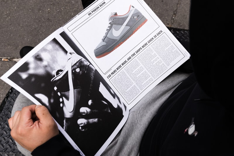 Nike SB Dunk Low Black Pigeon Release SNKRS Jeff Staple Newspaper