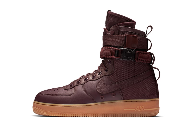 Nike SF AF1 Maroon Gum Burgundy Air Force 1 2017 November December Release Date Info Sneakers Shoes Footwear