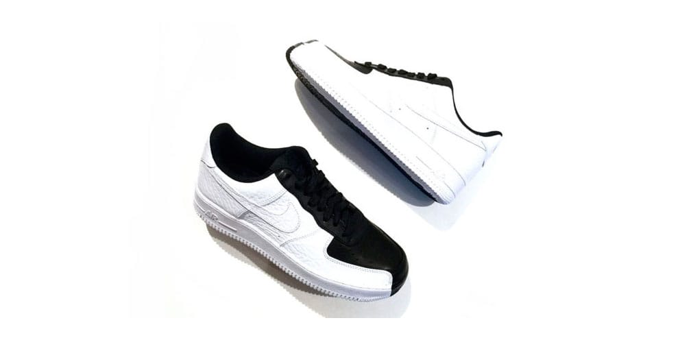 black and white split air force 1