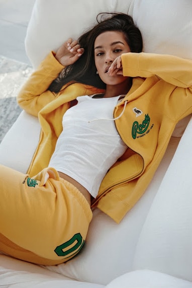 Octobers Very Own Roots Fall Winter 2017 Lookbook fashion  sweats sweatsuit sweatshirt crewneck hoodie varsity jacket sweatpant 40 model