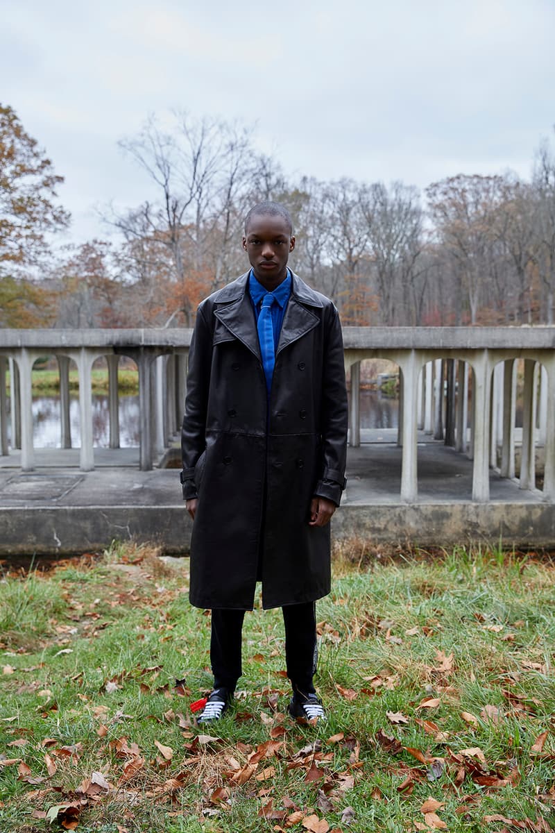 OFF WHITE 2018 Pre Fall House Hunting Collection Lookbook Virgil Abloh April Release Date Info Drop Release Suit Beret Sneaker Suit Jumpsuit Logo Scarf Jacket Bomber Bag Belt Sweater Sandal Slide Tie