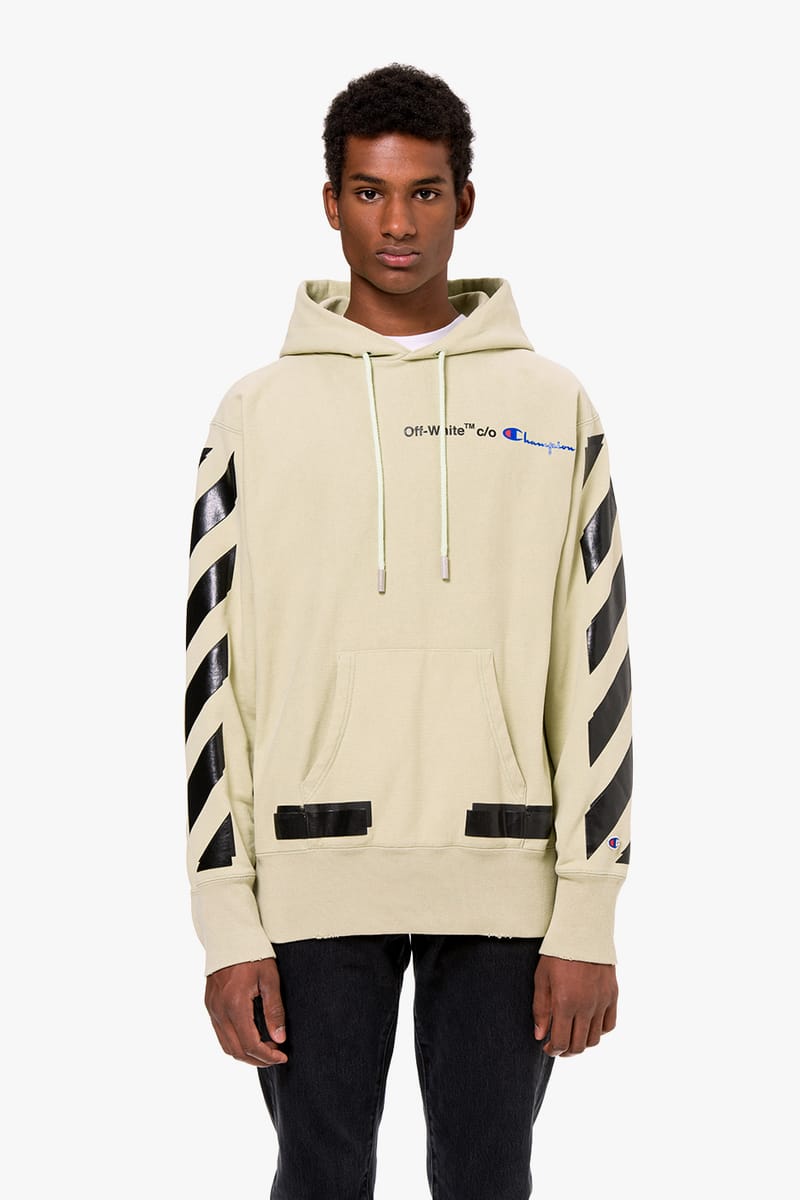 off white and champion hoodie