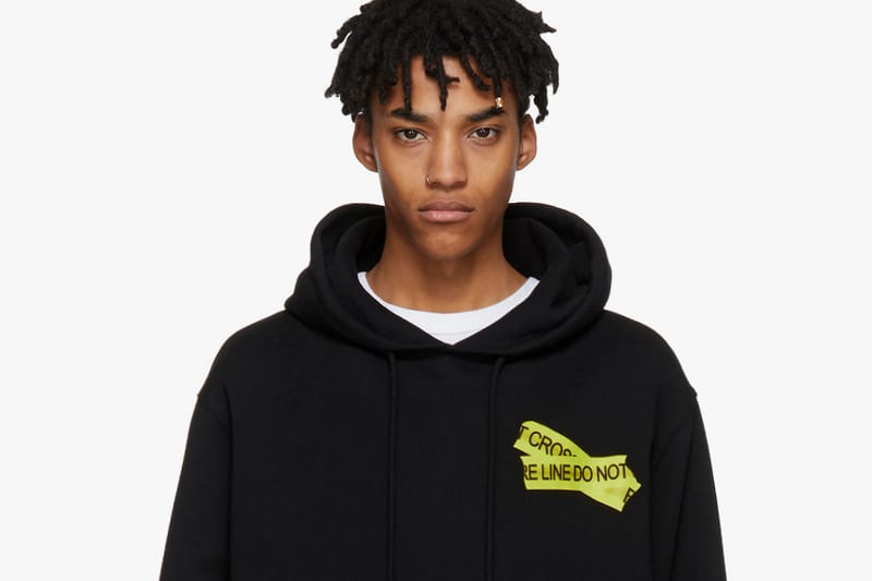 off white yellow tape hoodie