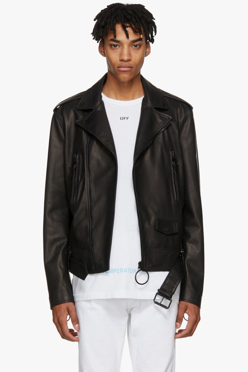 Off White Off-White™ Firetape Collection moto biker Jackets Hoodies Shirts Pants Socks Release Date Info Drops Virgil Abloh SSENSE