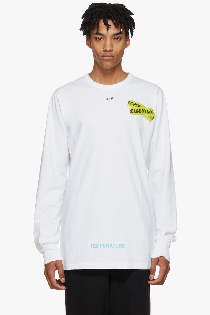 Off White Off-White™ Firetape Collection moto biker Jackets Hoodies Shirts Pants Socks Release Date Info Drops Virgil Abloh SSENSE